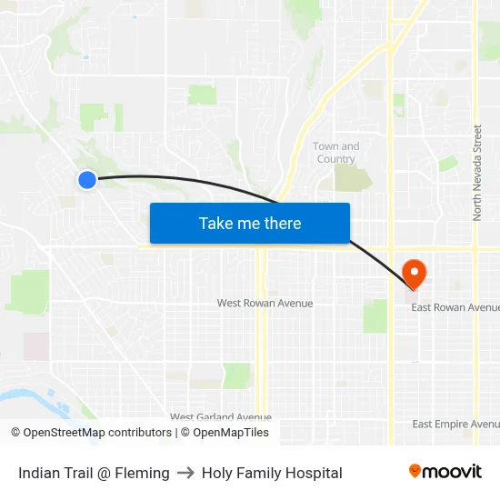 Indian Trail @ Fleming to Holy Family Hospital map
