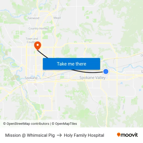 Mission @ Whimsical Pig to Holy Family Hospital map
