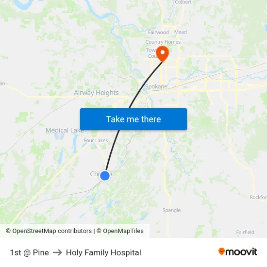 1st @ Pine to Holy Family Hospital map