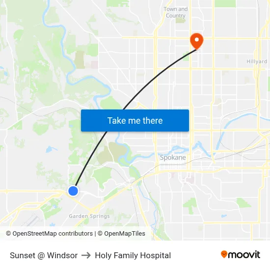 Sunset @ Windsor to Holy Family Hospital map
