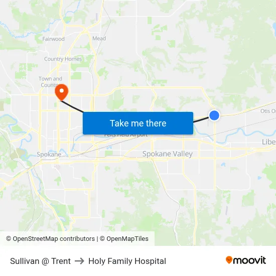 Sullivan @ Trent to Holy Family Hospital map