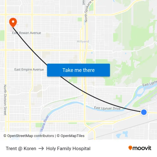 Trent @ Koren to Holy Family Hospital map