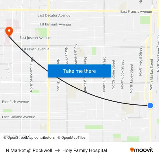 N Market @ Rockwell to Holy Family Hospital map