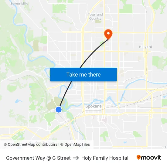 Government Way @ G Street to Holy Family Hospital map