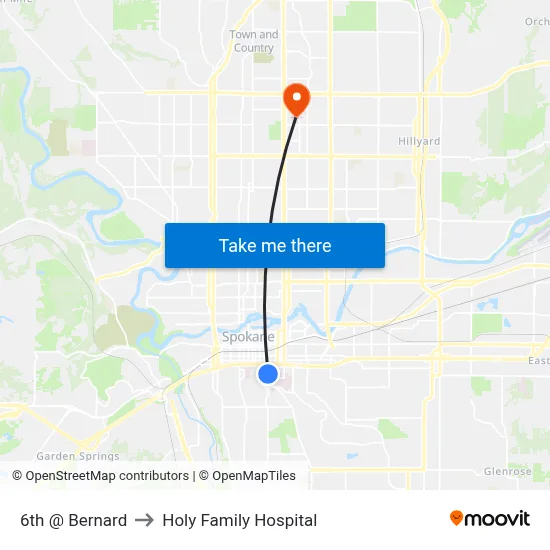 6th @ Bernard to Holy Family Hospital map