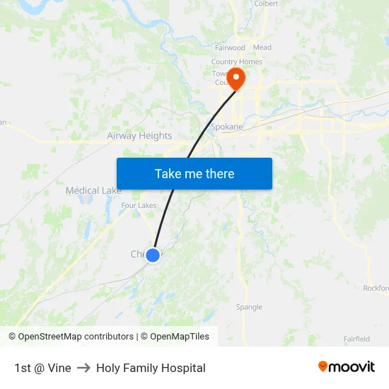 1st @ Vine to Holy Family Hospital map