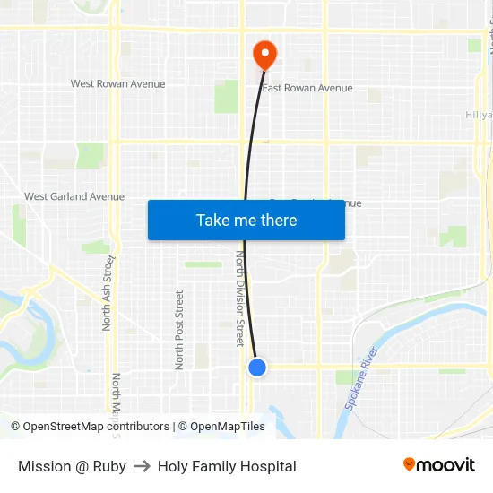 Mission @ Ruby to Holy Family Hospital map