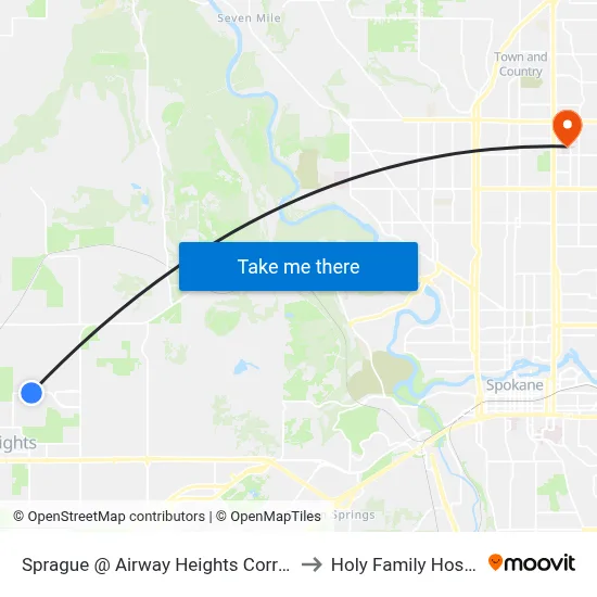 Sprague @ Airway Heights Correction to Holy Family Hospital map