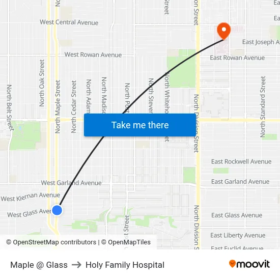 Maple @ Glass to Holy Family Hospital map