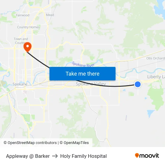 Appleway @ Barker to Holy Family Hospital map