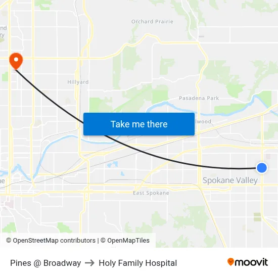 Pines @ Broadway to Holy Family Hospital map
