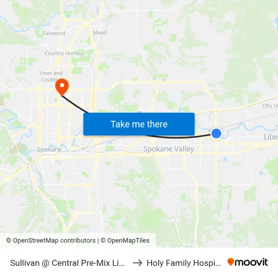 Sullivan @ Central Pre-Mix Light to Holy Family Hospital map