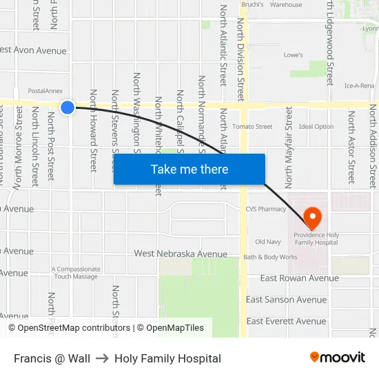 Francis @ Wall to Holy Family Hospital map