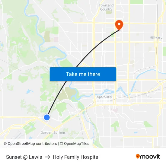 Sunset @ Lewis to Holy Family Hospital map