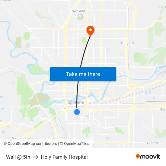 Wall @ 5th to Holy Family Hospital map