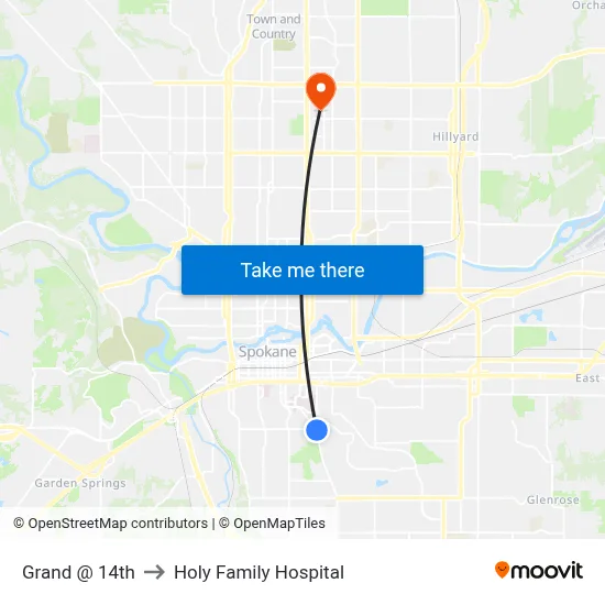 Grand @ 14th to Holy Family Hospital map
