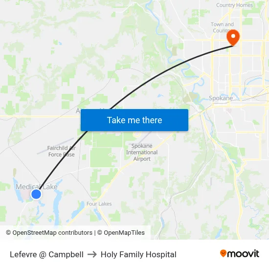 Lefevre @ Campbell to Holy Family Hospital map