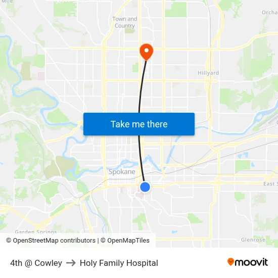 4th @ Cowley to Holy Family Hospital map