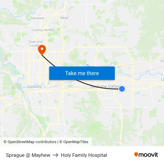 Sprague @ Mayhew to Holy Family Hospital map