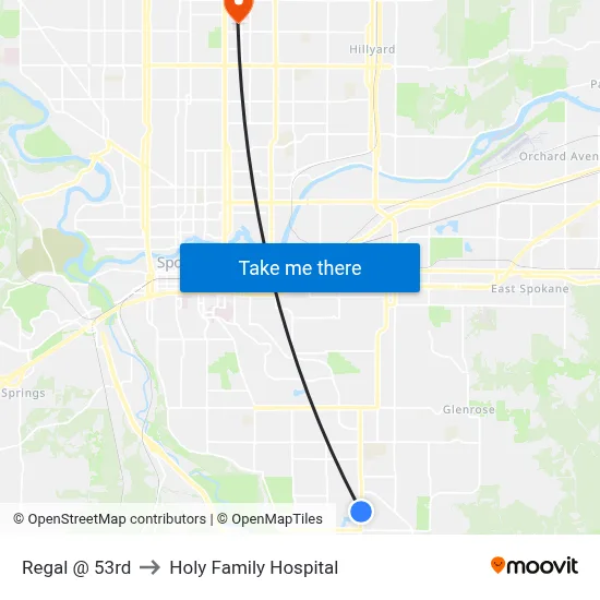 Regal @ 53rd to Holy Family Hospital map