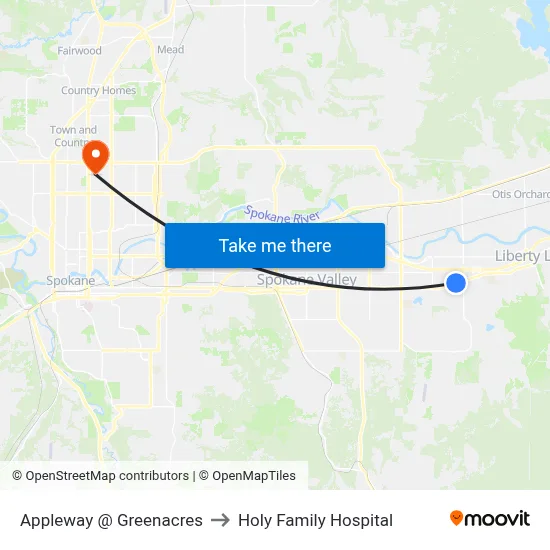 Appleway @ Greenacres to Holy Family Hospital map