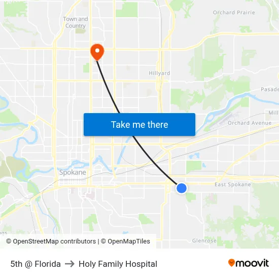 5th @ Florida to Holy Family Hospital map
