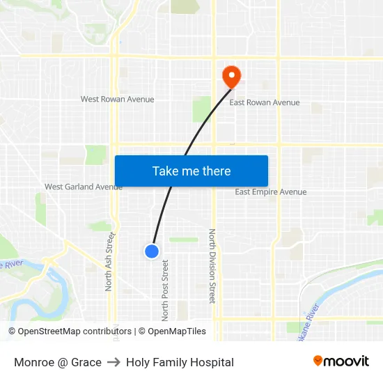 Monroe @ Grace to Holy Family Hospital map