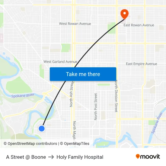 A Street @ Boone to Holy Family Hospital map
