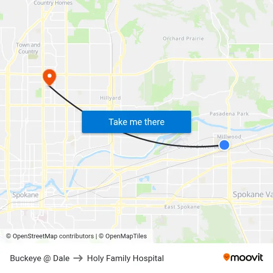 Buckeye @ Dale to Holy Family Hospital map
