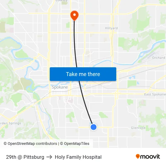 29th @ Pittsburg to Holy Family Hospital map