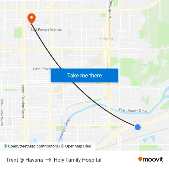 Trent @ Havana to Holy Family Hospital map