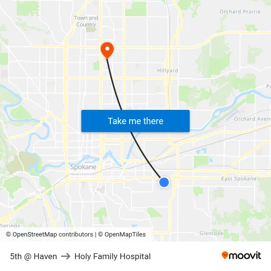 5th @ Haven to Holy Family Hospital map