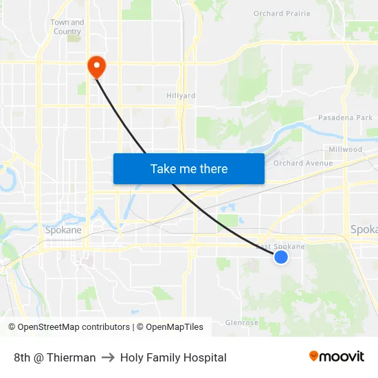 8th @ Thierman to Holy Family Hospital map
