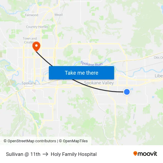 Sullivan @ 11th to Holy Family Hospital map