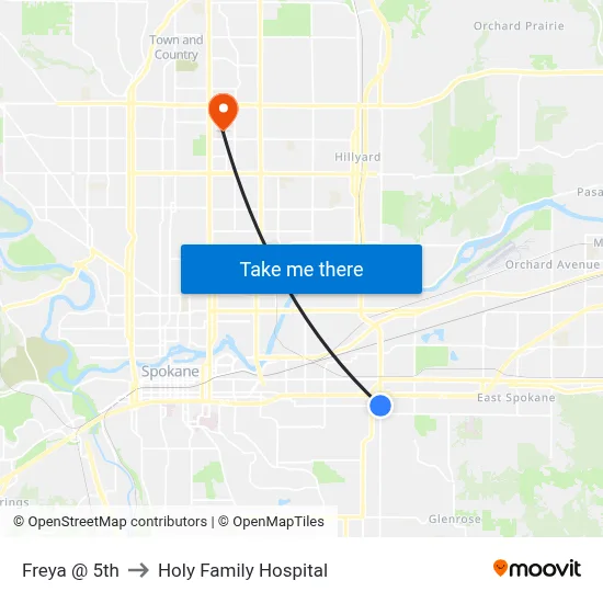 Freya @ 5th to Holy Family Hospital map