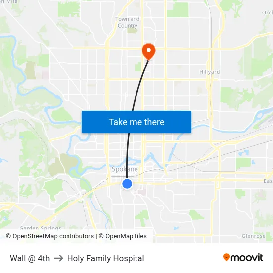 Wall @ 4th to Holy Family Hospital map
