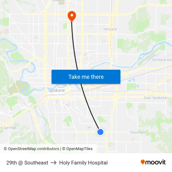 29th @ Southeast to Holy Family Hospital map