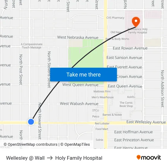 Wellesley @ Wall to Holy Family Hospital map