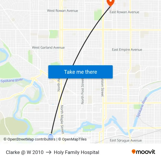 Clarke @ W 2010 to Holy Family Hospital map