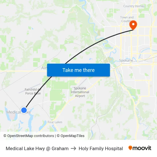 Medical Lake Hwy @ Graham to Holy Family Hospital map