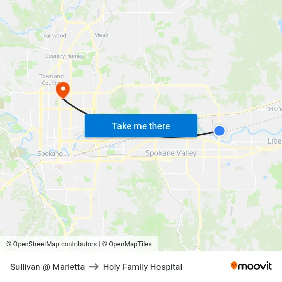 Sullivan @ Marietta to Holy Family Hospital map