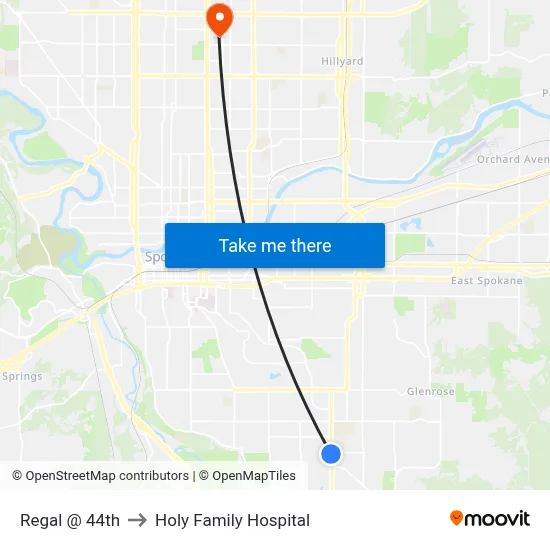 Regal @ 44th to Holy Family Hospital map