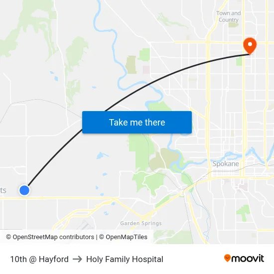 10th @ Hayford to Holy Family Hospital map