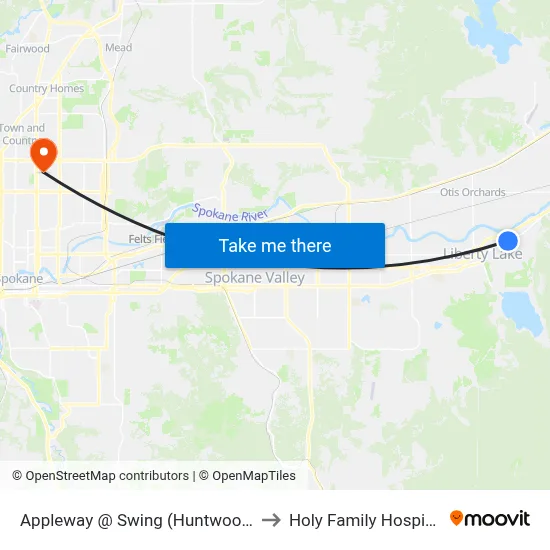 Appleway @ Swing (Huntwood) to Holy Family Hospital map