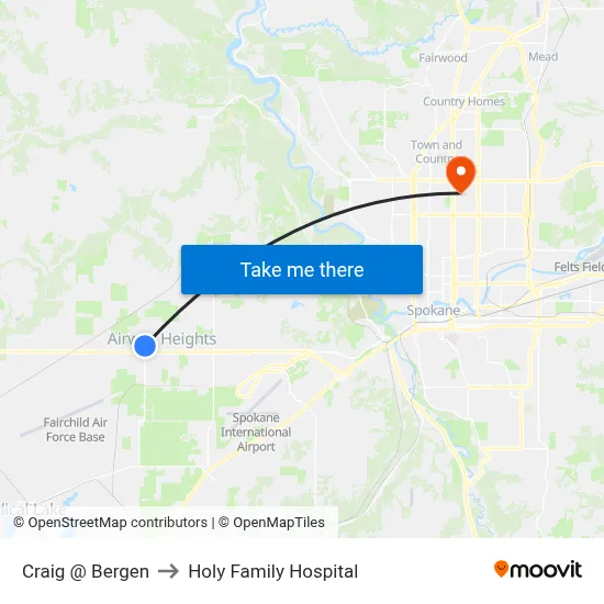 Craig @ Bergen to Holy Family Hospital map