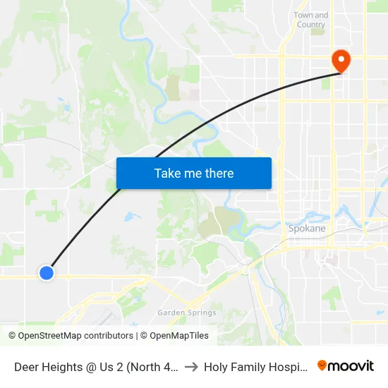 Deer Heights @ Us 2 (North 40) to Holy Family Hospital map