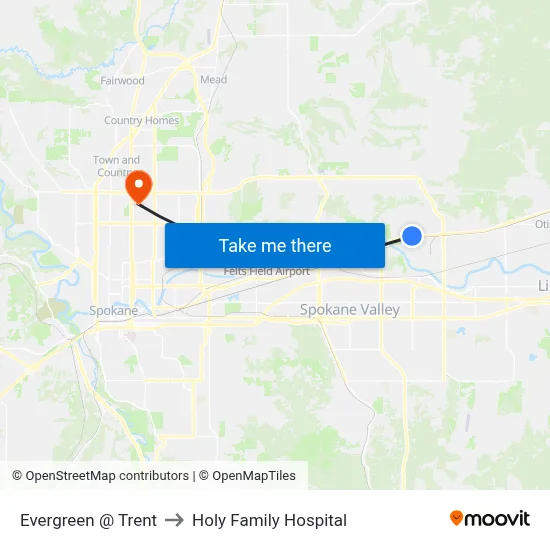 Evergreen @ Trent to Holy Family Hospital map