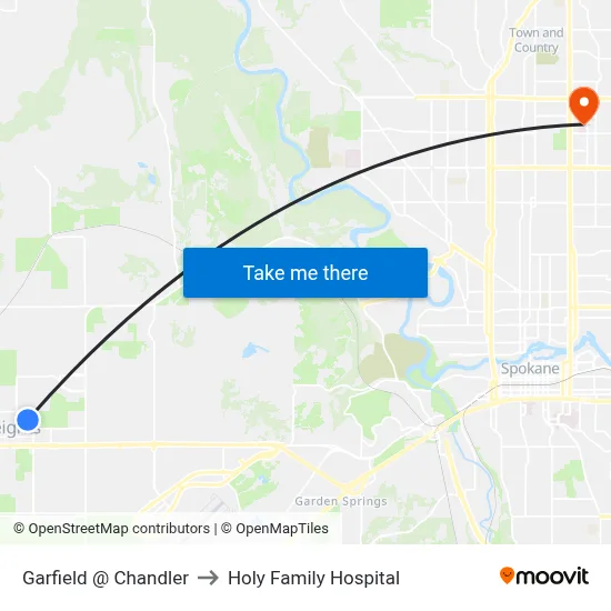Garfield @ Chandler to Holy Family Hospital map