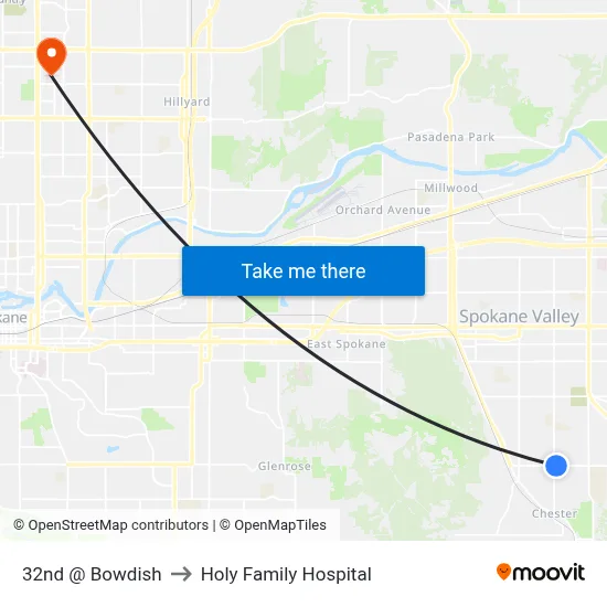 32nd @ Bowdish to Holy Family Hospital map