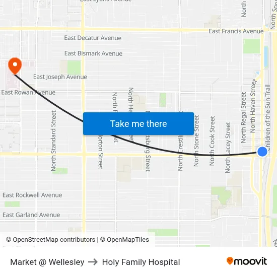 Market @ Wellesley to Holy Family Hospital map